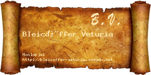 Bleicöffer Veturia névjegykártya
